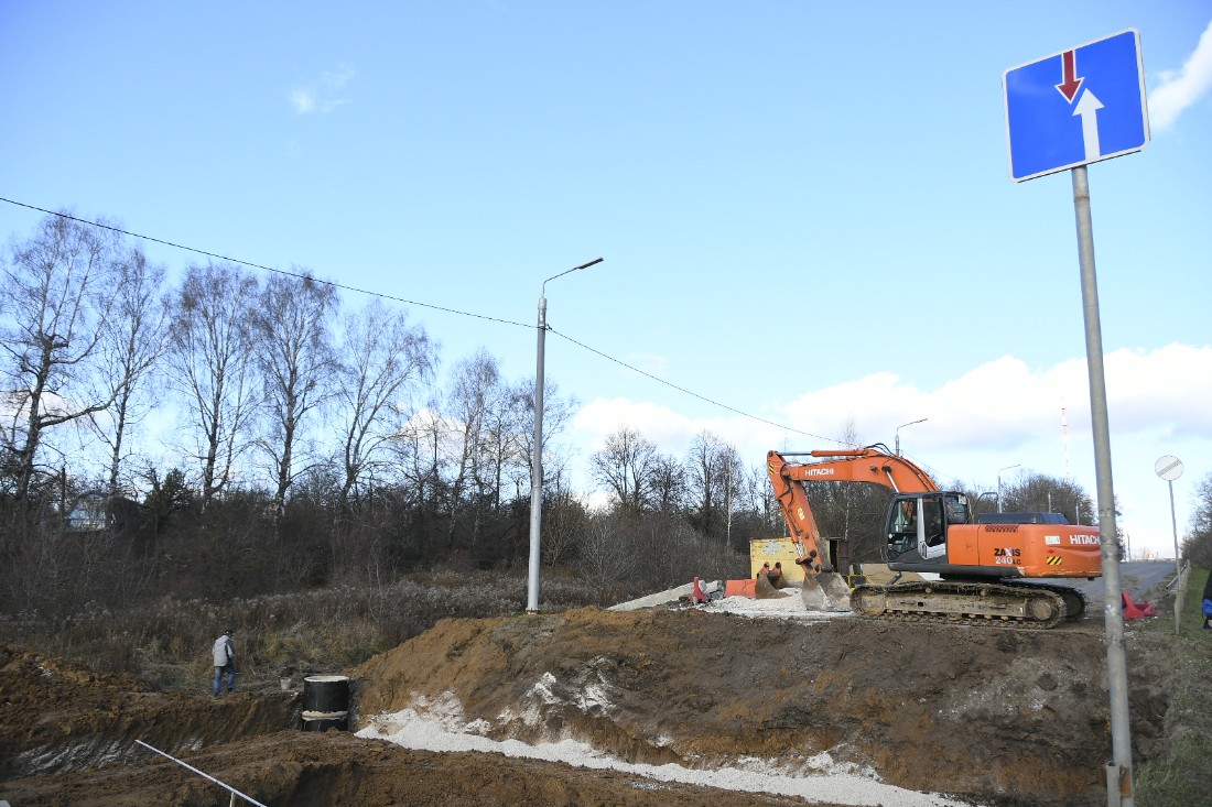 Ремонт провала на Щекинском шоссе: ФОТО