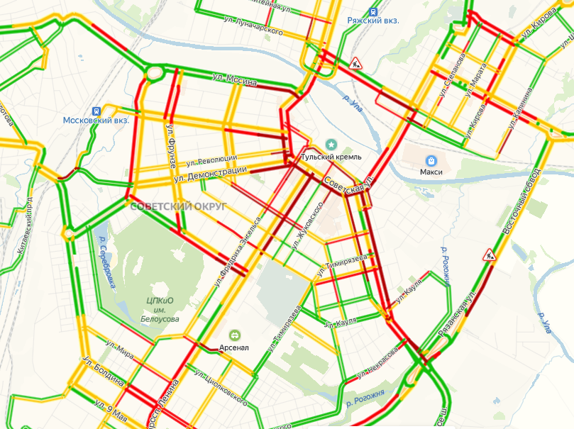 Пробки в Туле онлайн – Яндекс пробки