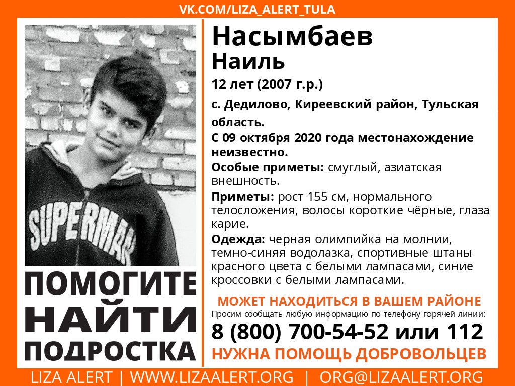 В Тульской области несколько дней ищут 12-летнего мальчика | 13.10.2020 |  Общество | Центр71 - все новости Тулы