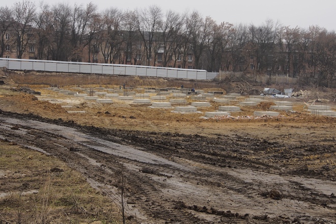 Строительство на стадионе "Кировец"
