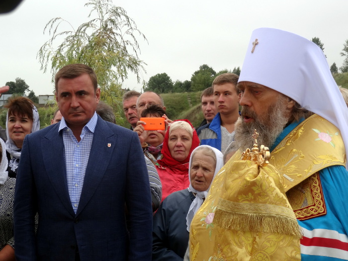 Освящение купели в селе Себино на родине Святой Матроны Московской